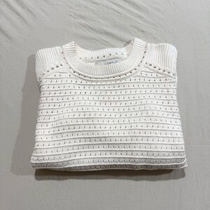 LOFT Women's Textured White Sweater